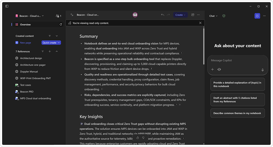 AI summary of project requirement document