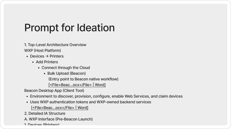 Prompt for design ideation