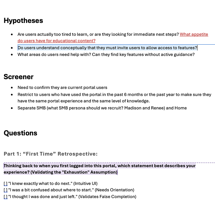 Research questions draft