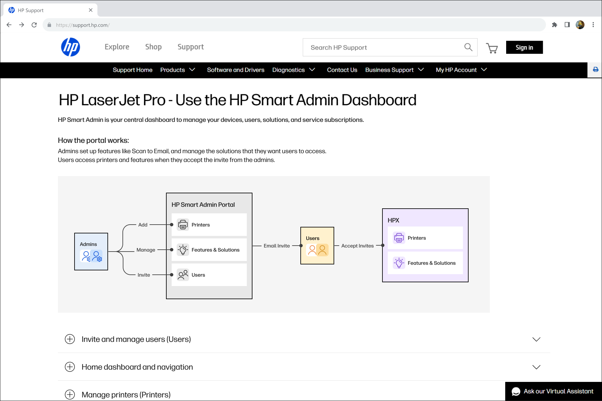 Get software page before